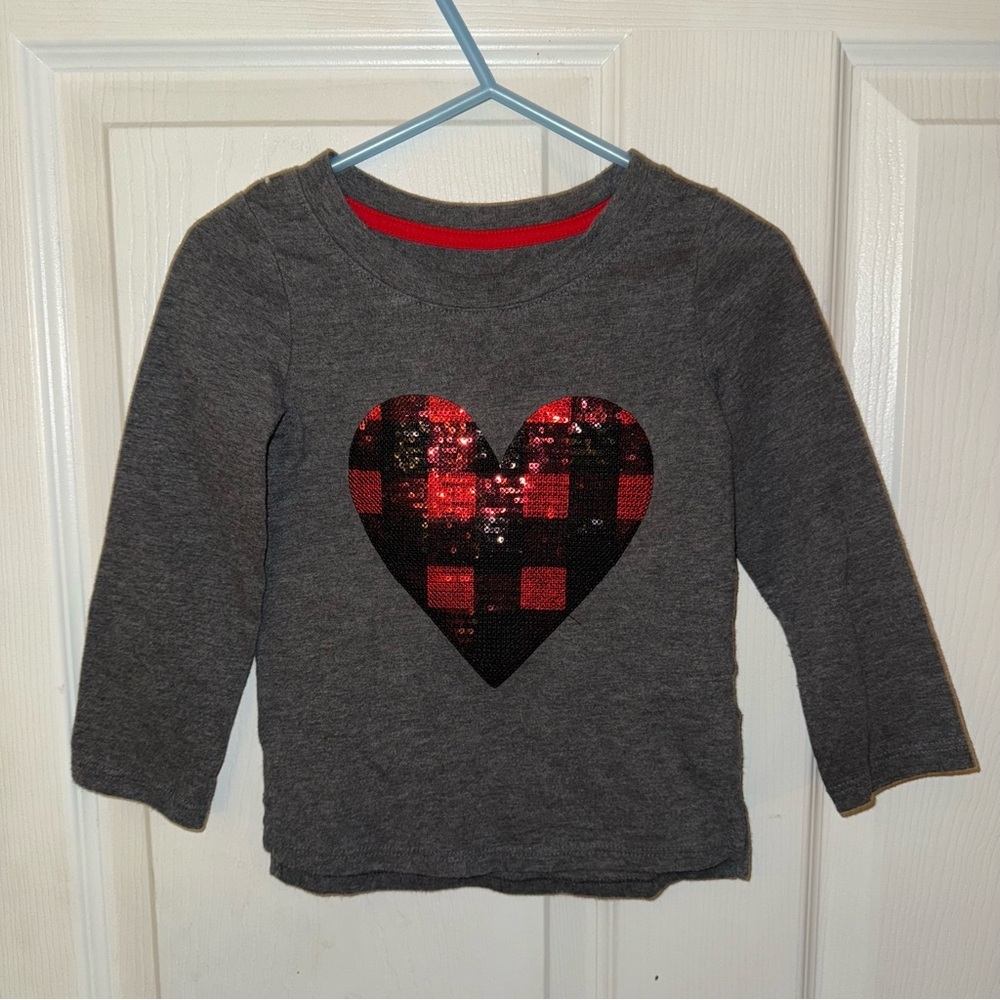 Cat & Jack 2T Heart Buffalo Plaid Shirt
